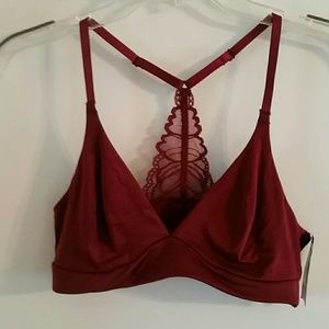 NWT Ambrielle Racer back bra burgundy color pic 3